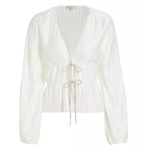 Wayf Payton Tie-Front Blouse